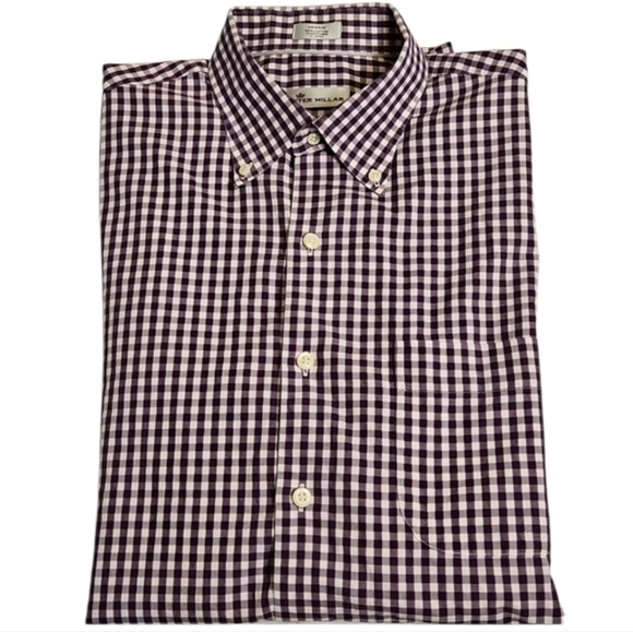 Peter Millar Other - Peter Millar 100% Cotton Mens Long Sleeve Plaid Dress Shirt Size Medium